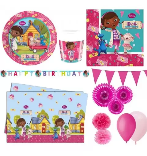 Kit n.62 dottoressa peluche - articoli tavola per 24 bambini
