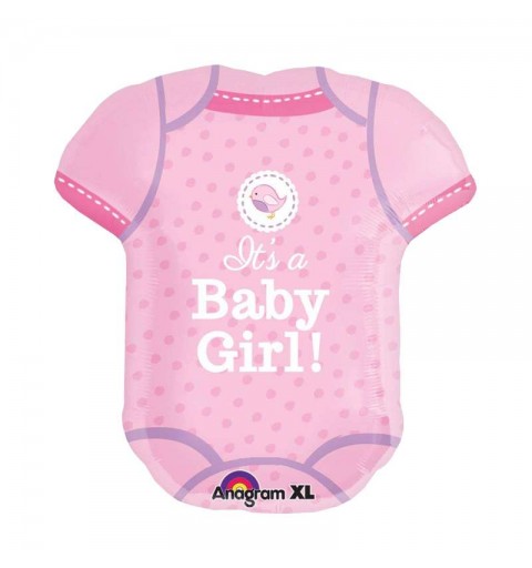 Palloncino supershape baby shower girl - body rosa