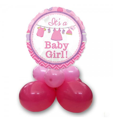Centrotavola palloncini baby shower girl rosa