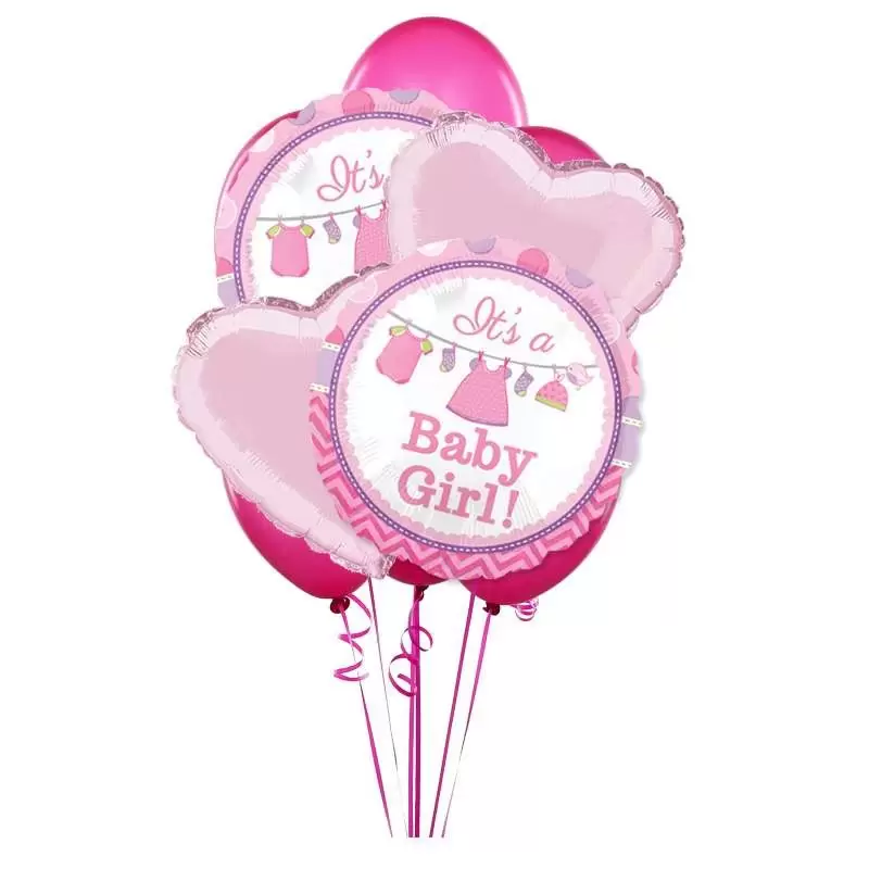 Bouquet n.9 baby shiwer girl - con foil e palloncini in lattice