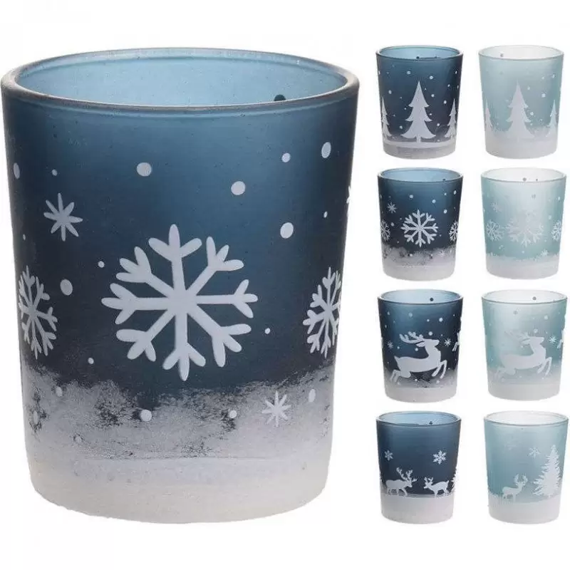 Bicchieri portacandele natalizi - 6 pz