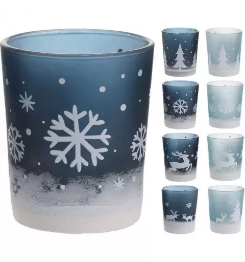 Bicchieri portacandele natalizi - 6 pz