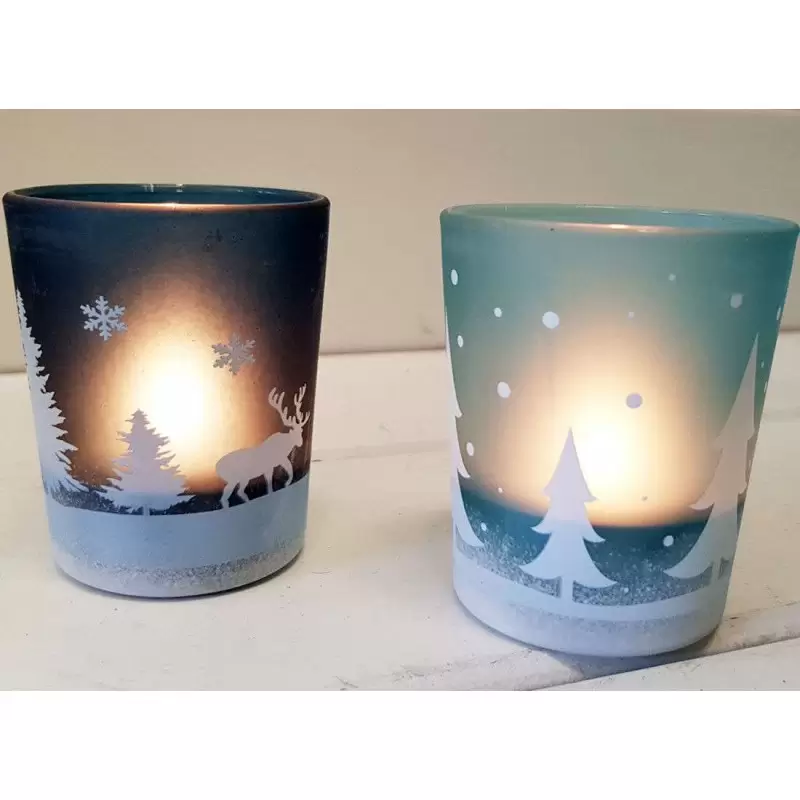 Bicchieri portacandele natalizi - 6 pz