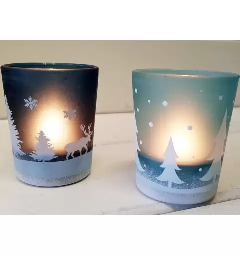 Bicchieri portacandele natalizi - 6 pz