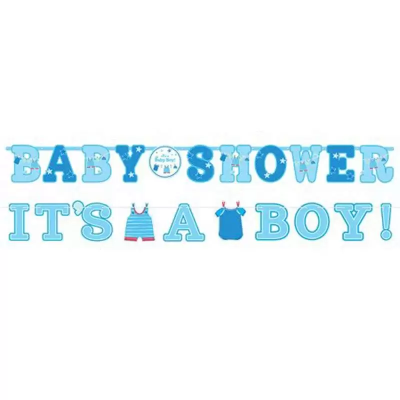 GHIRLANDA BABY SHOWER PARTY BOY – BANNER IN CARTONCINO