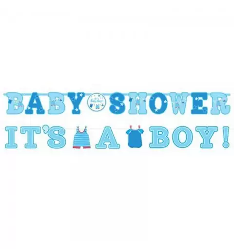 GHIRLANDA BABY SHOWER PARTY BOY – BANNER IN CARTONCINO
