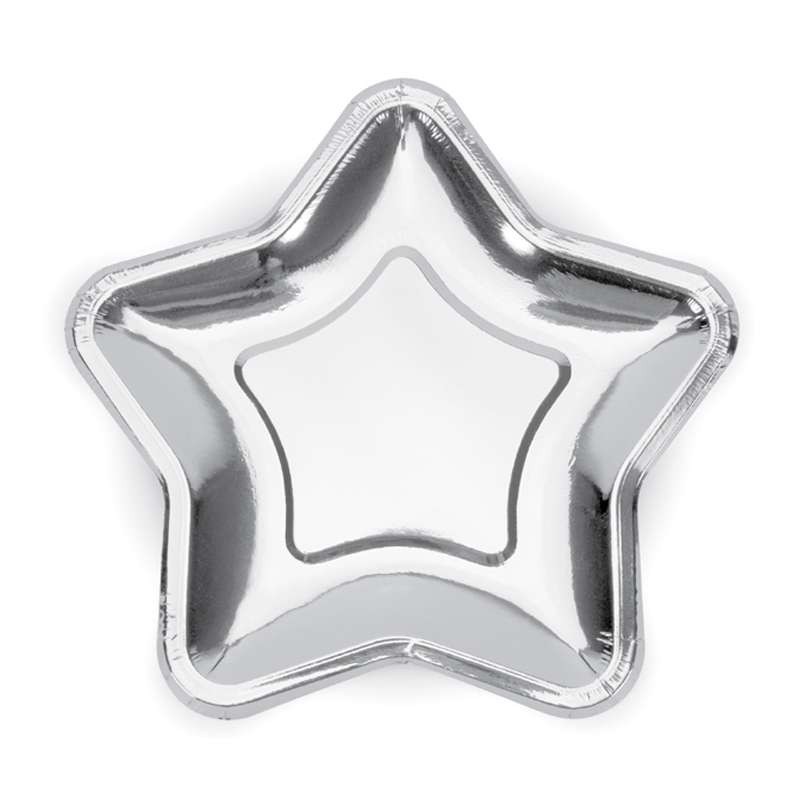 Piatti stella argento silver - 6 pz