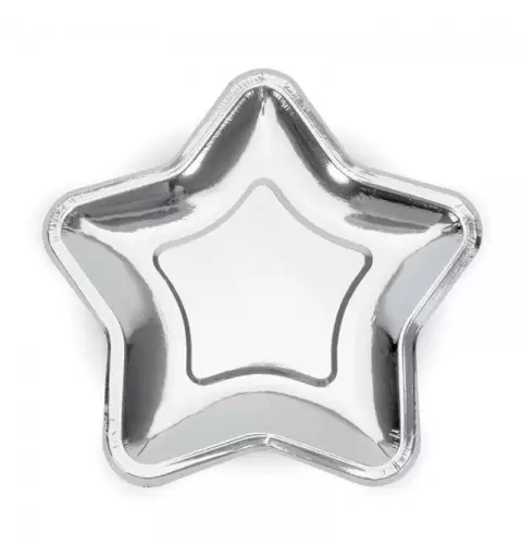Piatti stella argento silver - 6 pz