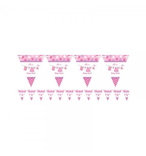 Kit n.59 baby shower girl rosa - accessori tavola per 40 invitati