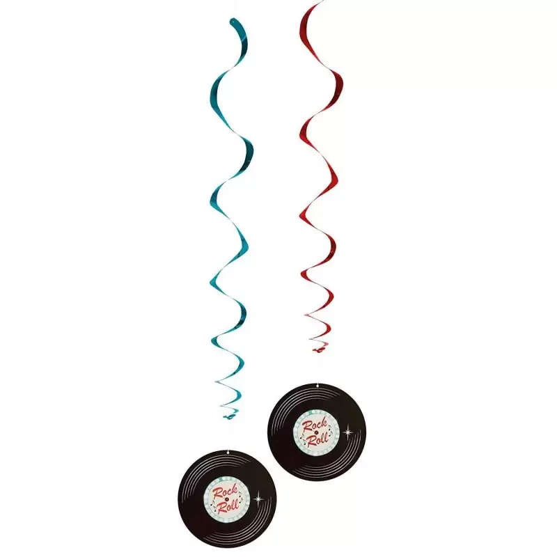 Festone pendente rock n'roll disco party - spirali a forma di vinile