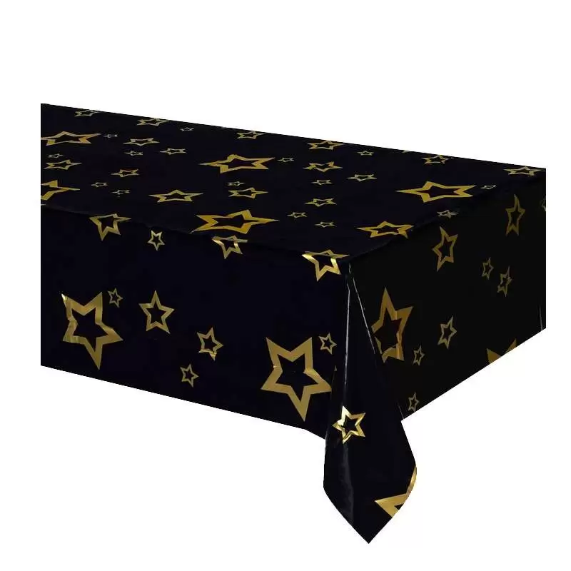 Tovaglia vip party - fondo nero con stelle oro ORO