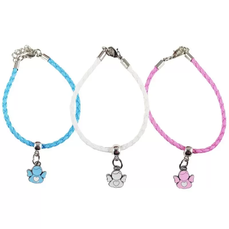 Braccialetto colorato cin angelo - 10 pz
