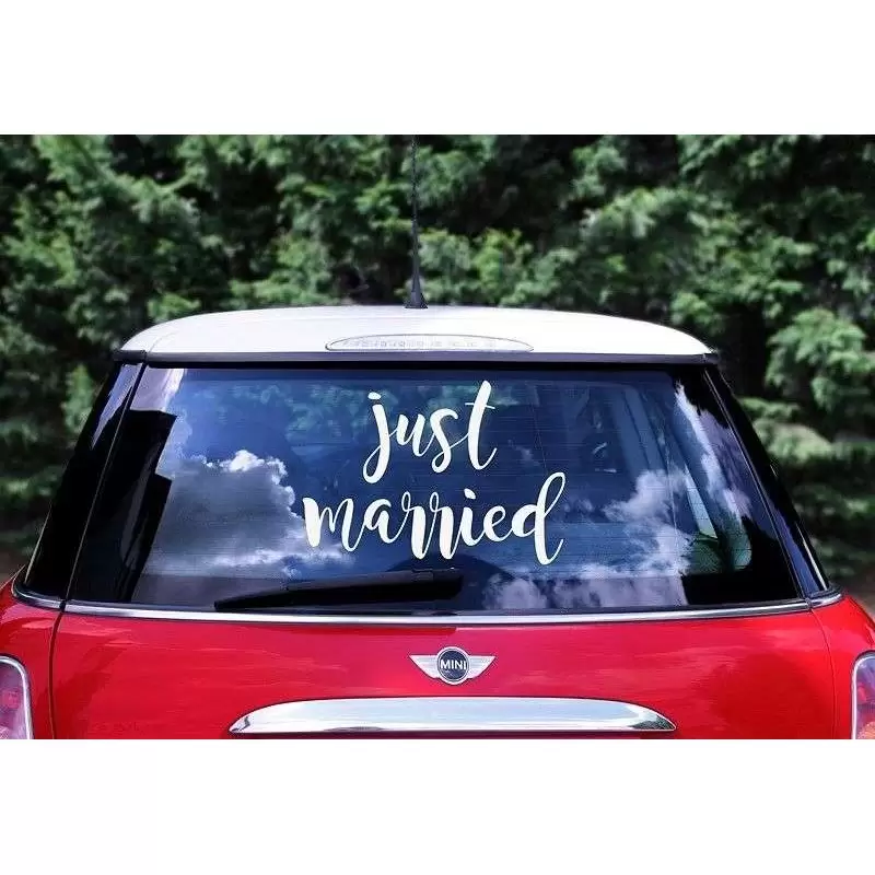 Adesivo just married per auto - decorazione per la macchina degli sposi
