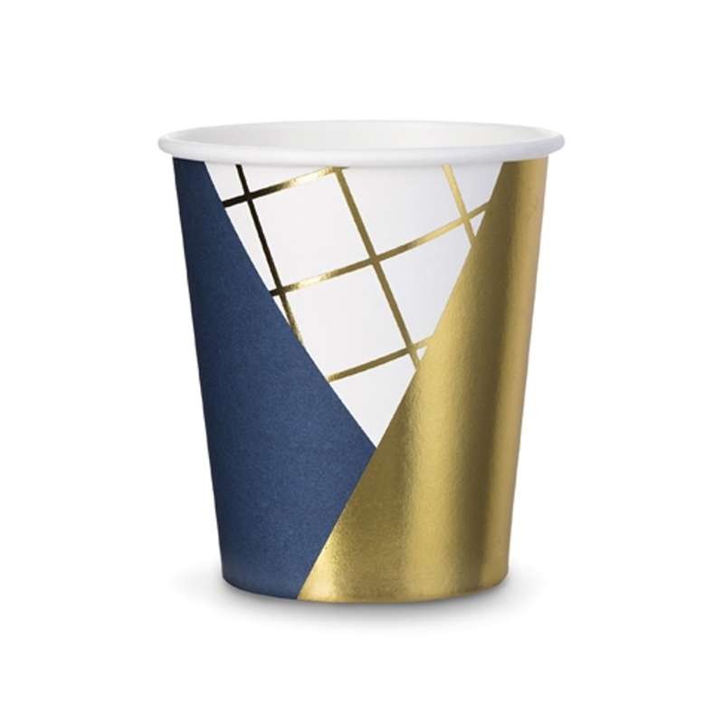 Bicchieri blu navy e oro - 6 pz