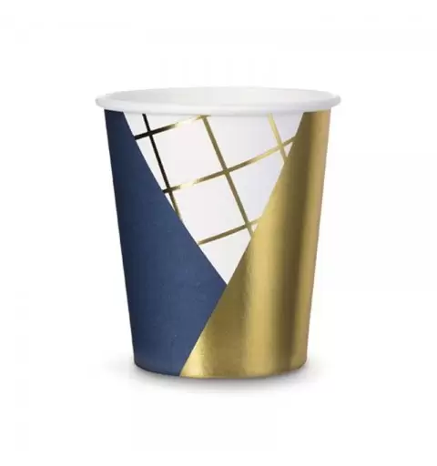 Bicchieri blu navy e oro - 6 pz