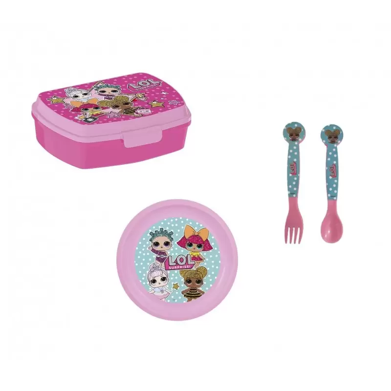 Portamerenda piatto e posate Lol surprise - set per il pranzo