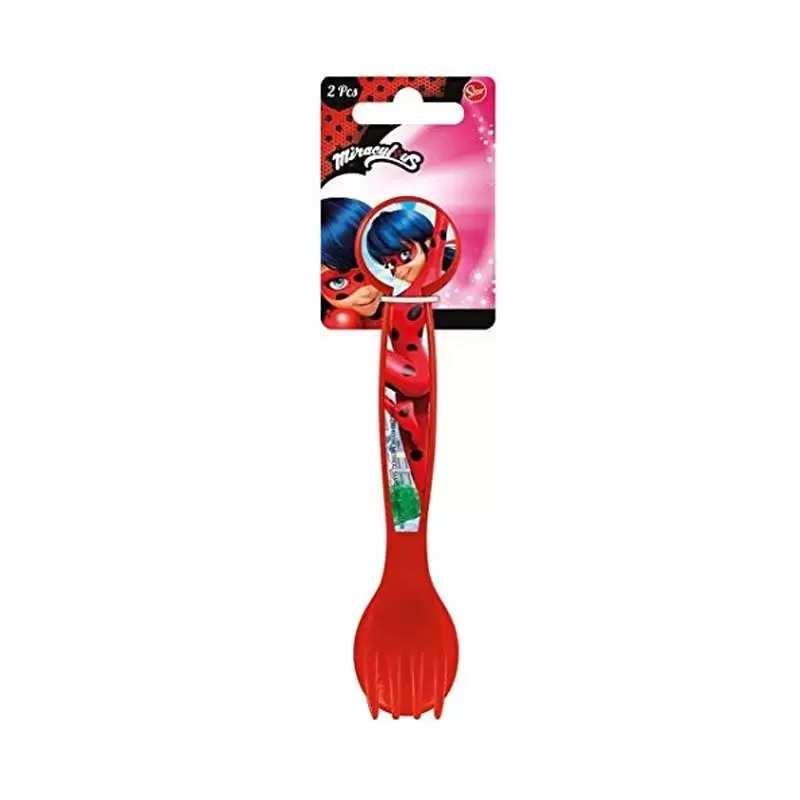 Posate Ladybug in plastica - cucchiaio e forchetta