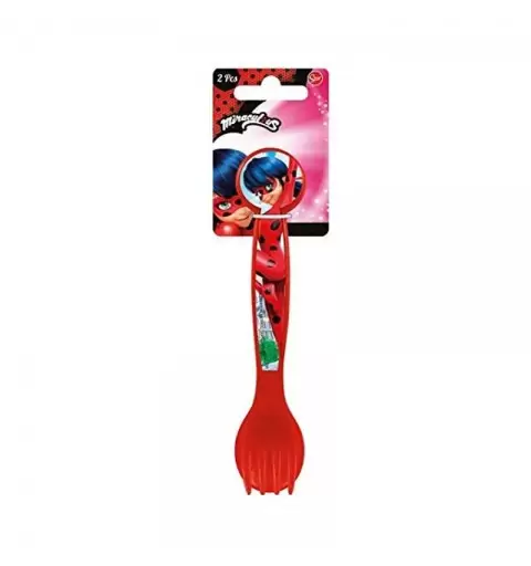 Posate Ladybug in plastica - cucchiaio e forchetta