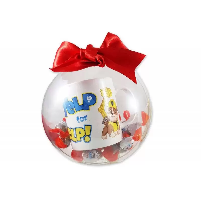 Pallina natalizia con tazza Paw Patrol e Kinder
