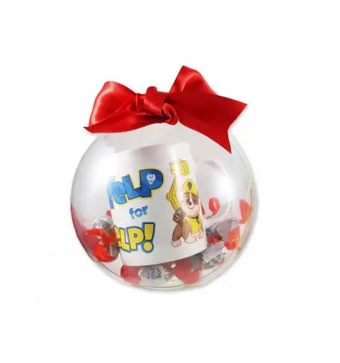 Pallina natalizia con tazza Paw Patrol e Kinder