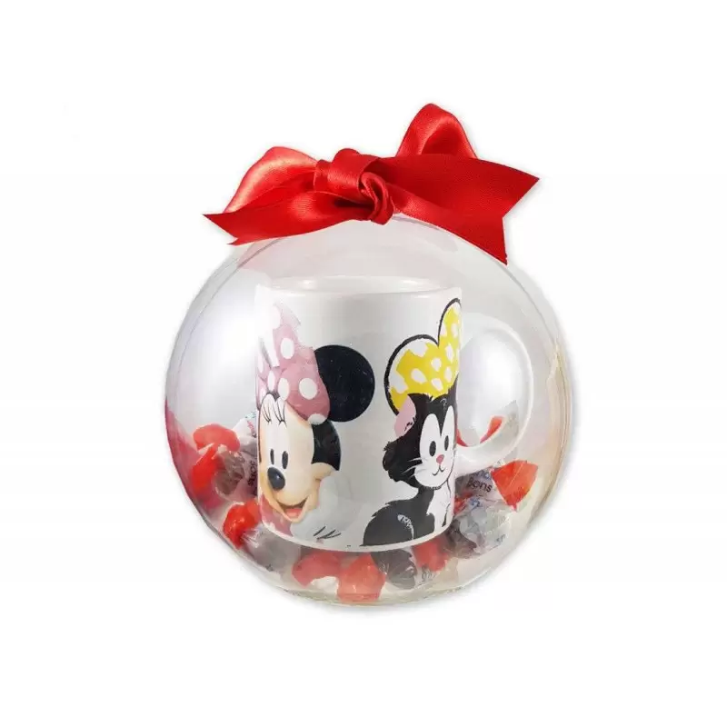 Pallina natalizia con tazza Minnie e Kinder Choco Bons