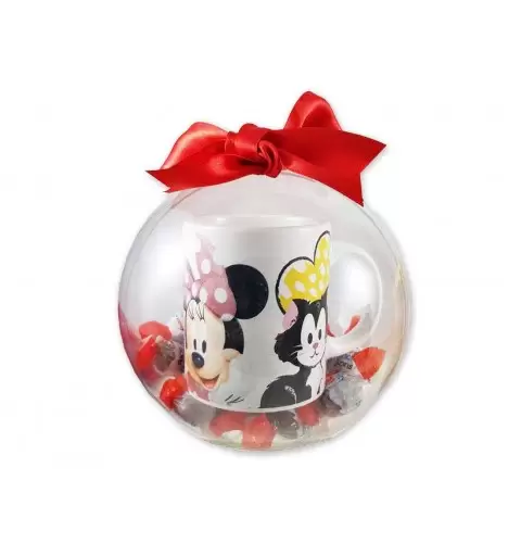 Pallina natalizia con tazza Minnie e Kinder Choco Bons
