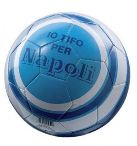Pallone Napoli di cuoio - io tifo per Napoli bianco e azzurro