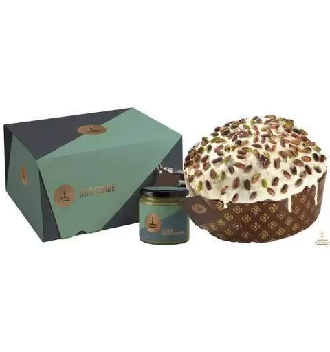 Panettone artigianale e crema di pistacchio da spalmare - oro verde