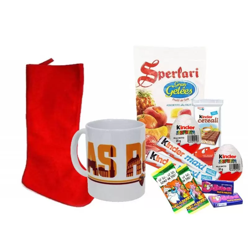 Calza befana Roma - con tazza e cioccolato Kinder