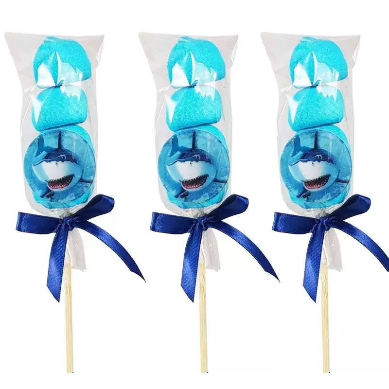 Spiedini marshmallow squali fai da te