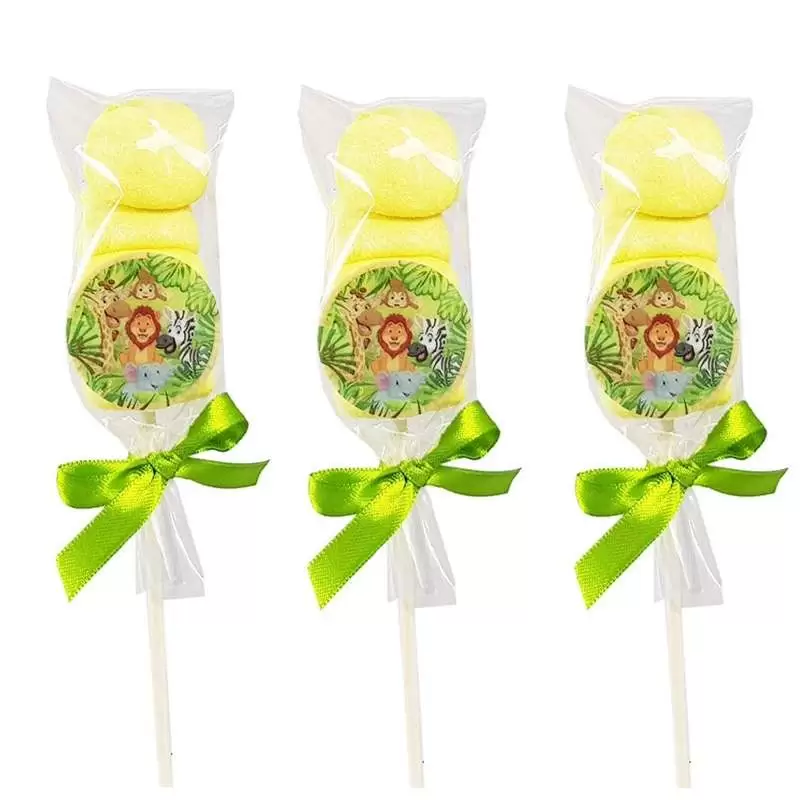 Spiedini marshmallow animali della giungla jungle fai da te