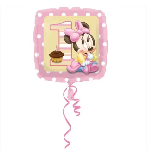 23089 PALLONCINO FOIL 1 ANNO MINNIE  BABY PER FESTA COMPLEANNO BAMBINA
