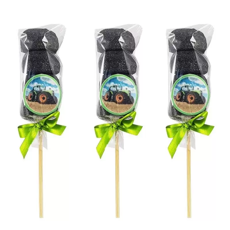 Spiedini marshmallow trattori fai da te