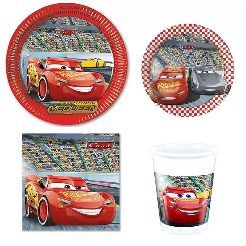 Kit n.47 Cars - accessori tavola per compleanno Saetta Mc Queen