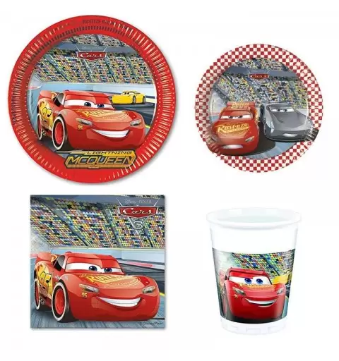 Kit n.47 Cars - accessori tavola per compleanno Saetta Mc Queen