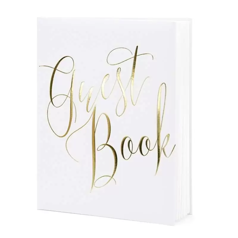 Guestbook bianco scritta dorata - libro per le dediche
