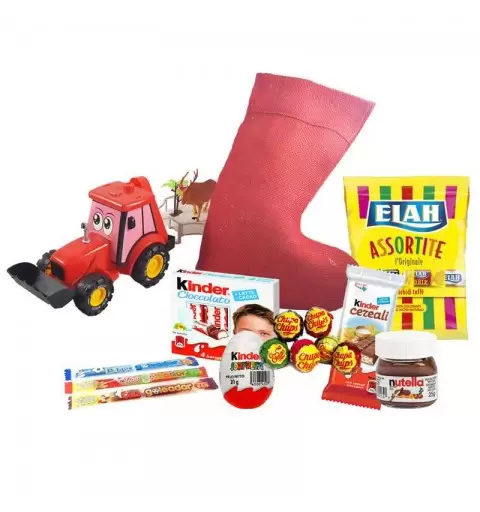 Calza della befana trattore - con Kinder e gadget
