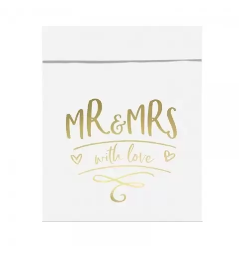 Bustine di carta Mr & Mrs - 18 pz