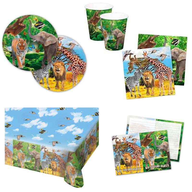 Kit n.9 zoo safari - con inviti compleanno