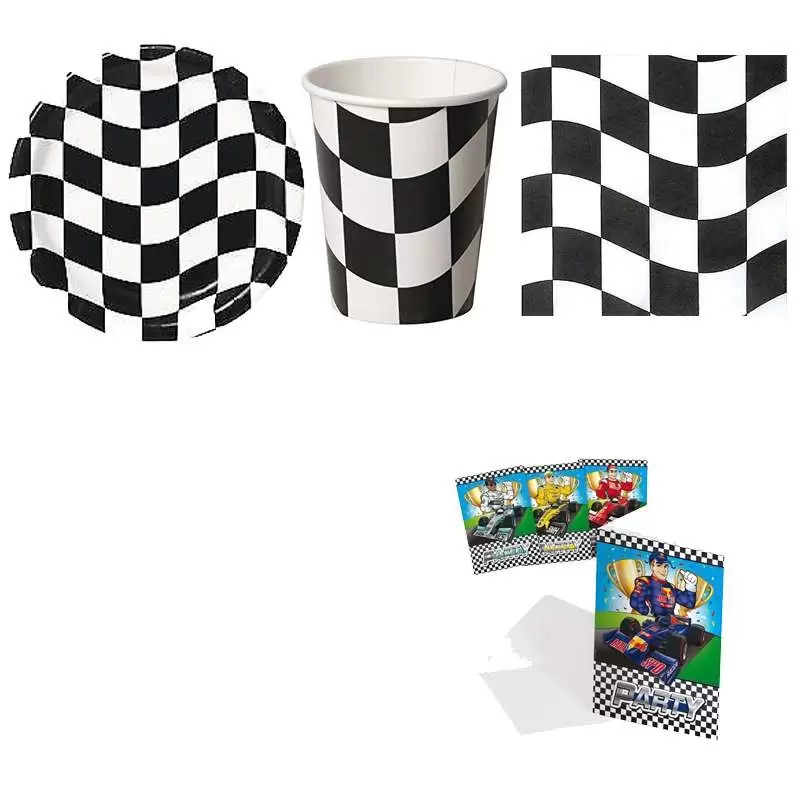 Kit n.23 bandiera scacchi formula 1 - coordinato per 16