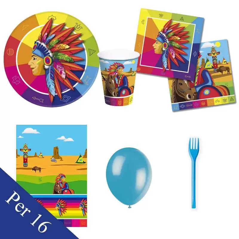 Kit n.6 Indiani d'America - accessori per festa