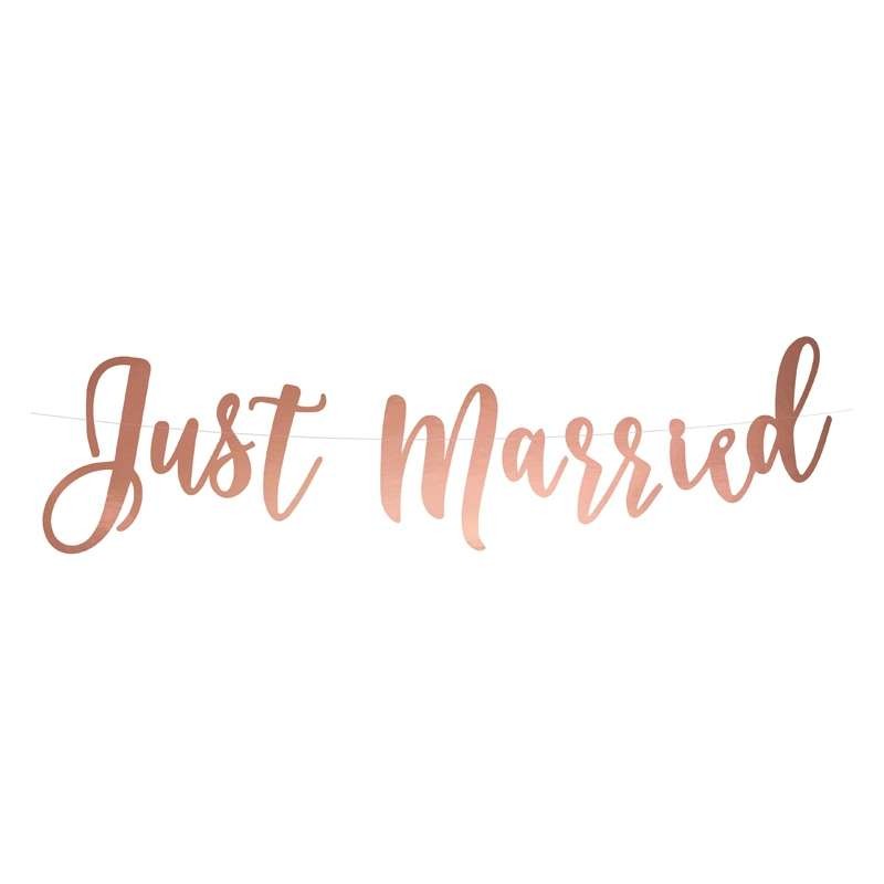 Banner Just Married rose gold