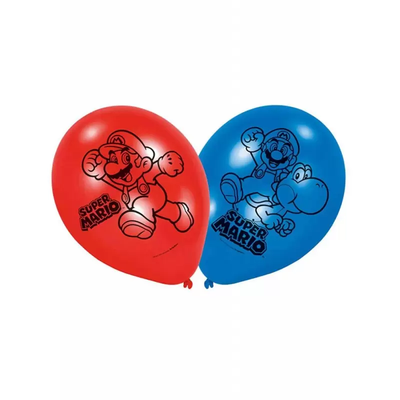 Palloncini super Mario in lattice - 6 pz