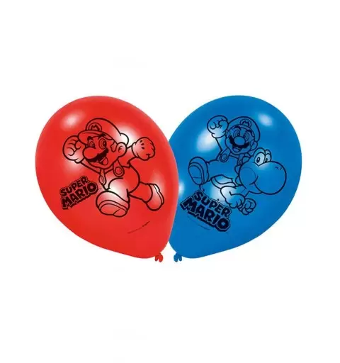 Palloncini super Mario in lattice - 6 pz