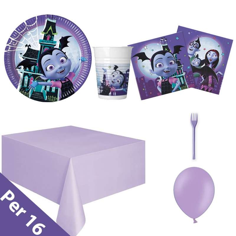 Kit n.6 Vampirina - set tavola con forchette e palloncini