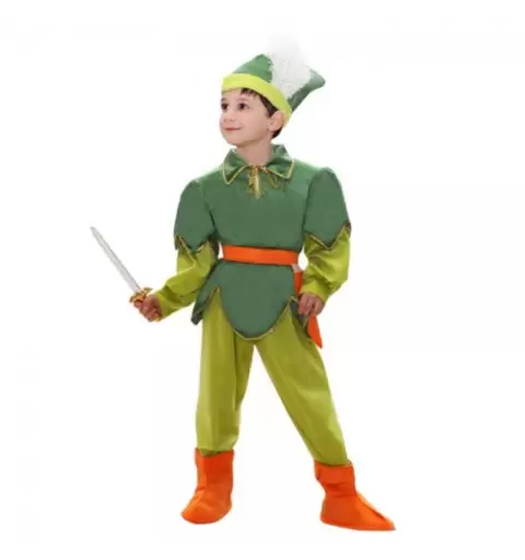 Costume Peter Pan per bambini - con cappello pugnale e piuma