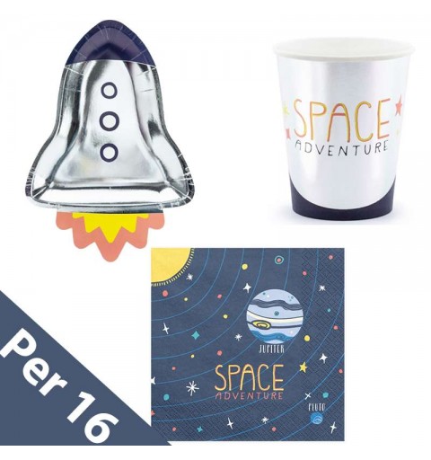 Kit n.2 space party - coordinato tavola nello spazio