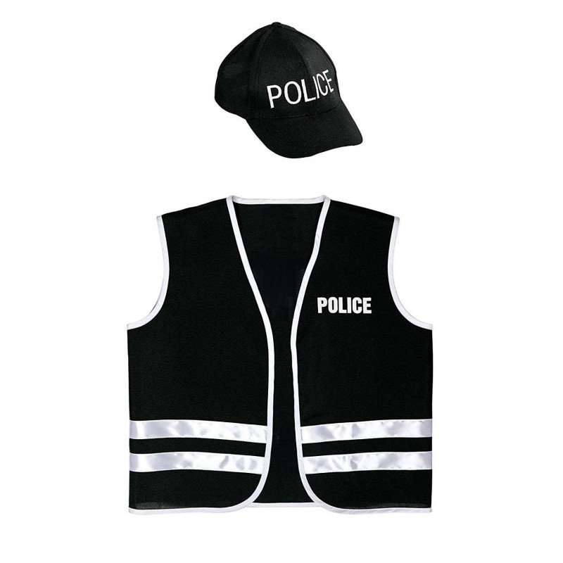 Gilet e cappello da poliziotto - travestimento police