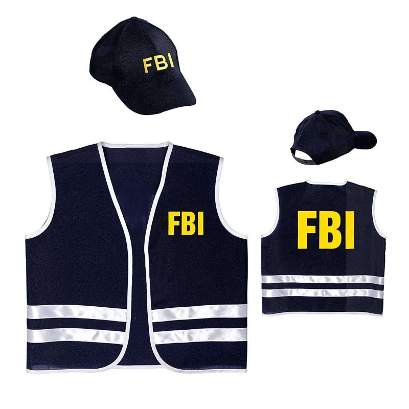 Gilet e cappellino agente FBI per bambini