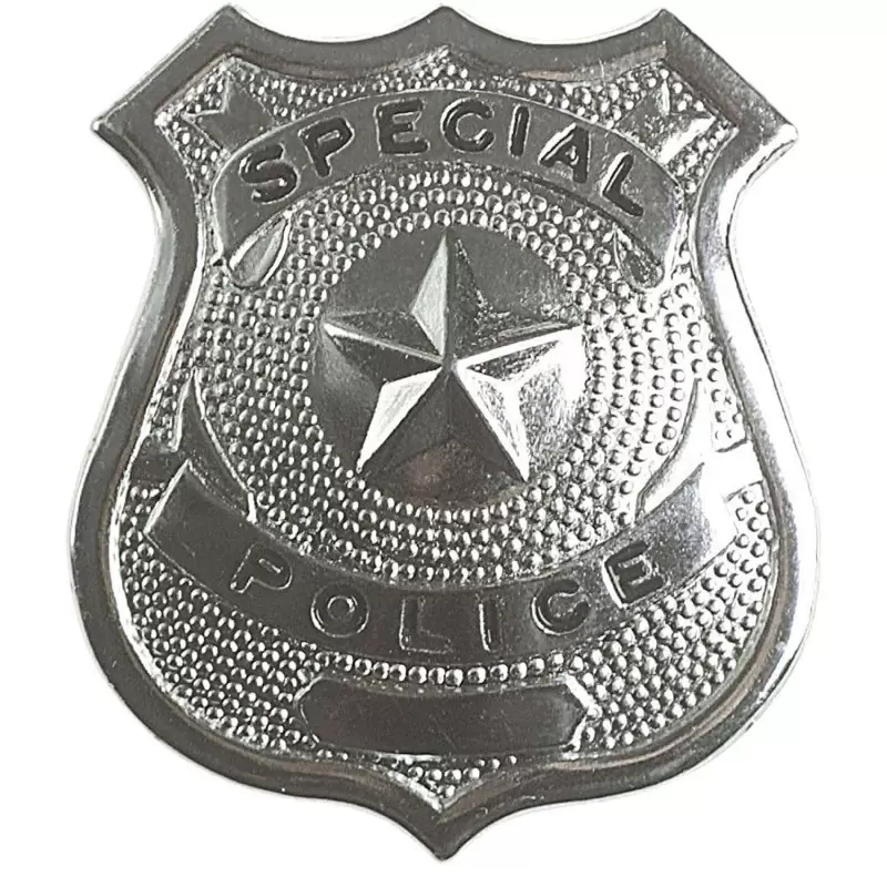 Distintivo da poliziotto argento in metallo